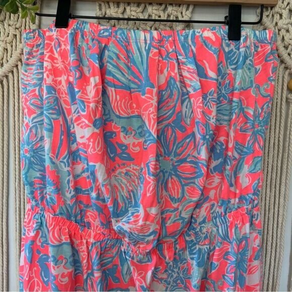 LILLY PULITZER Summer Siren Pink Sun Ray 100% Cotton Windsor Dress Large - Picture 3 of 9